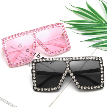 Fashion sunglasses newest pave diamond square cheap shade sunglasses women 2022